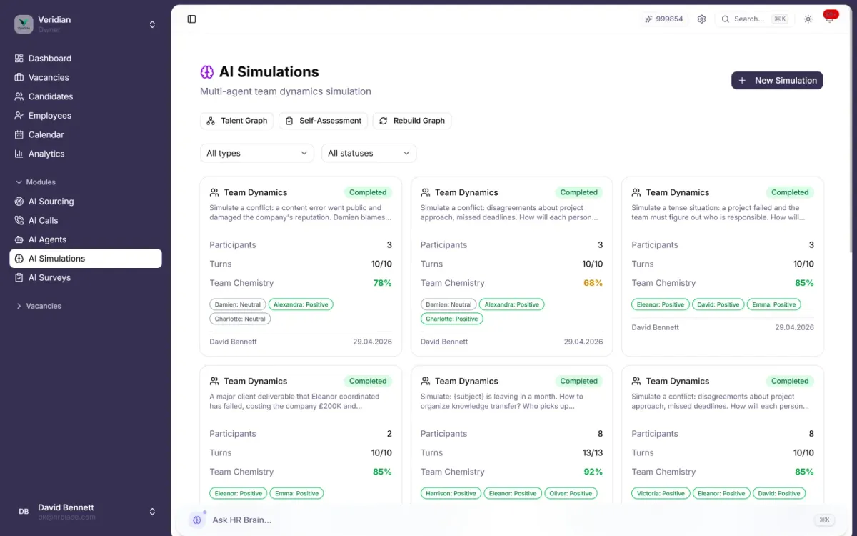 AI hiring simulations: scenario sandbox to preview how the agent handles candidate responses, edge cases and decision branches before going live